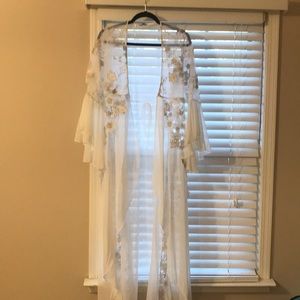 White floral detail robe